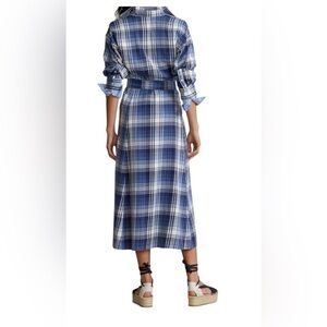 Polo Denim & Supply Ralph Lauren Bethany Plaid Navy White Fall Shirtdress Size 0